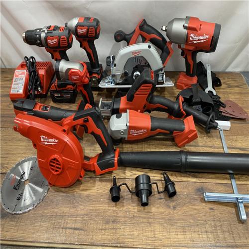 AS -IS M18 18-Volt Lithium-Ion Cordless Combo Kit (9-Tool) with (2) Batteries, Charger, and Tool Bag