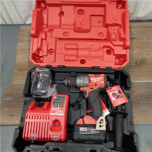 AS-IS Milwaukee 2904-22 Hammer Drill Driver Kit with Batteries  Charger & Tool Case  Red