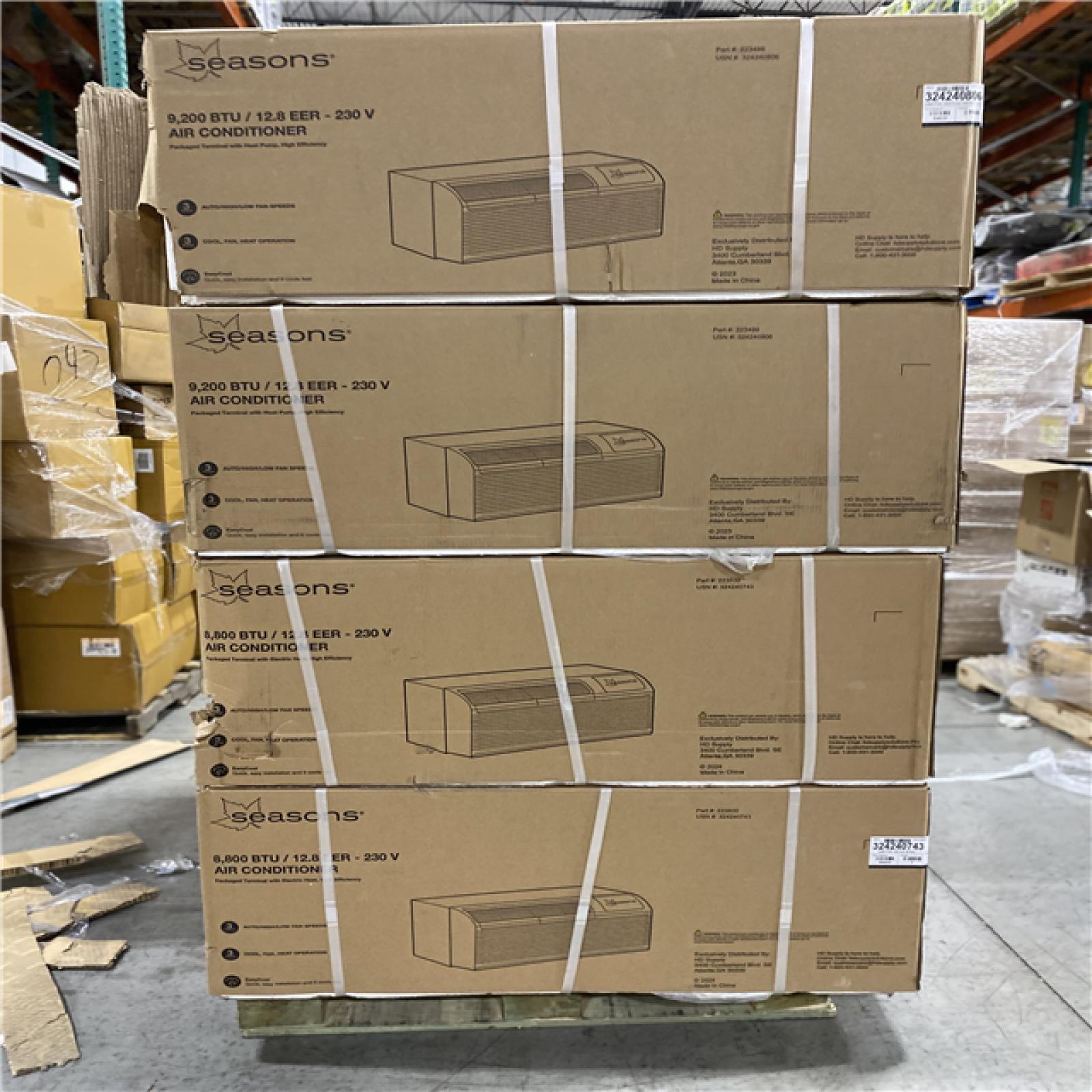 DALLAS LOCATION - Seasons® MIXED  AIR CONDITIONER PALLET - (8 UNITS)