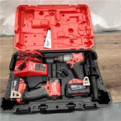 AS-IS Milwaukee M18 FUEL 18V Lithium-Ion Brushless Cordless Hammer Drill and Impact Driver Combo Kit (2-Tool) with 2 Batteries