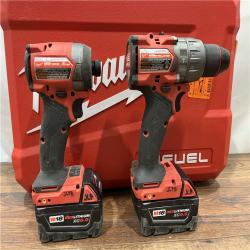 AS-IS Milwaukee M18 FUEL 18V Lithium-Ion Brushless Cordless Hammer Drill and Impact Driver Combo Kit (2-Tool) with 2 Batteries