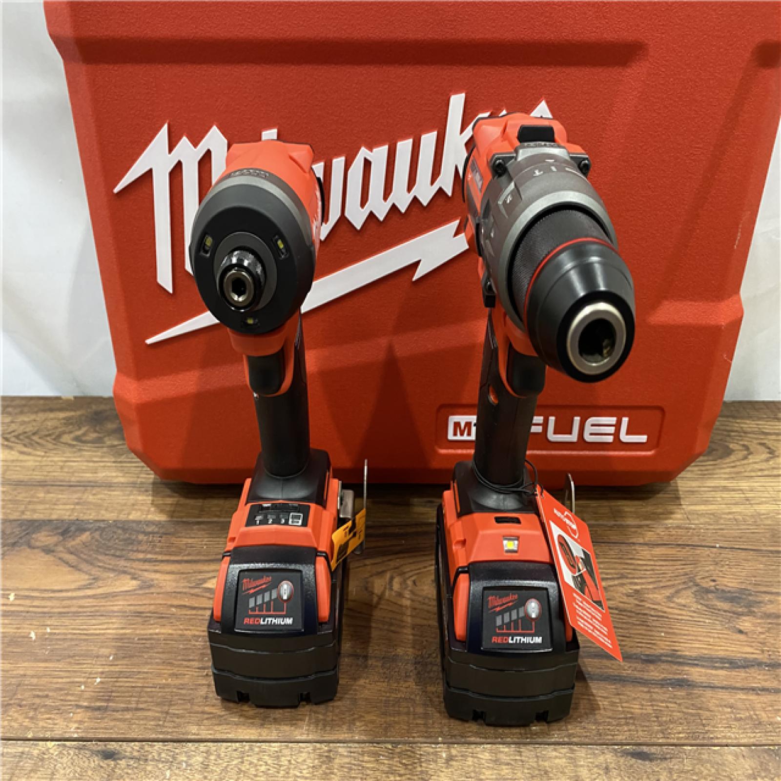 AS IS Milwaukee M18 FUEL 18V Lithium-Ion Brushless Cordless Hammer Drill and Impact Driver Combo Kit (2-Tool) with 2 Batteries