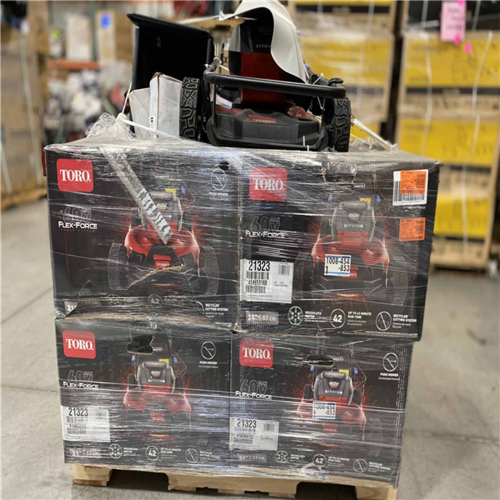 DALLAS LOCATION NEW! - TORO 60V Max* 21 in. (53 cm) Recycler® w/SmartStow® Push Lawn Mower with 4.0Ah Battery PALLET - (5 UNITS)