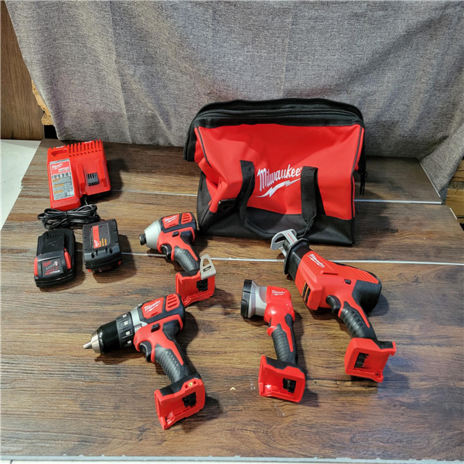 CALIFORNIA NEW MILWAUKEE M18 4-TOOL COMBO KIT (2 BATTERIES, 1 CHARGER, AND BAG INCLUDED)