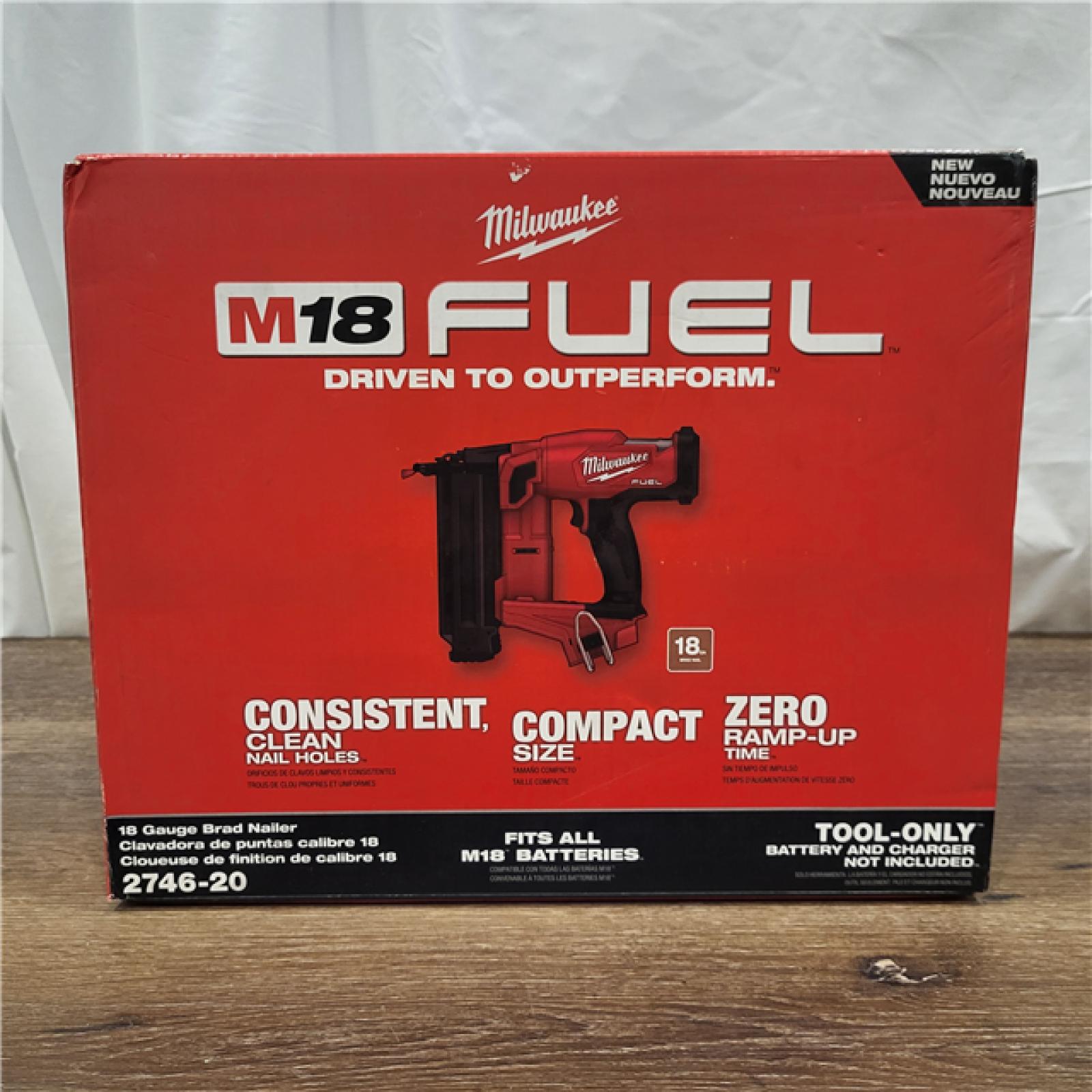 NEW! Milwaukee M18 Fuel 18V Brushless 18-Gauge Brad Nailer 2746-20 (Bare Tool)