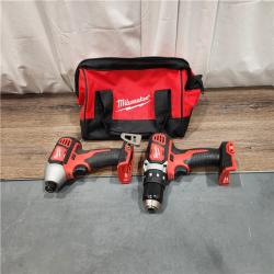 AS IS Milwaukee M18 18V Cordless Brushed 2 Tool Drill/Driver and Impact Driver Kit