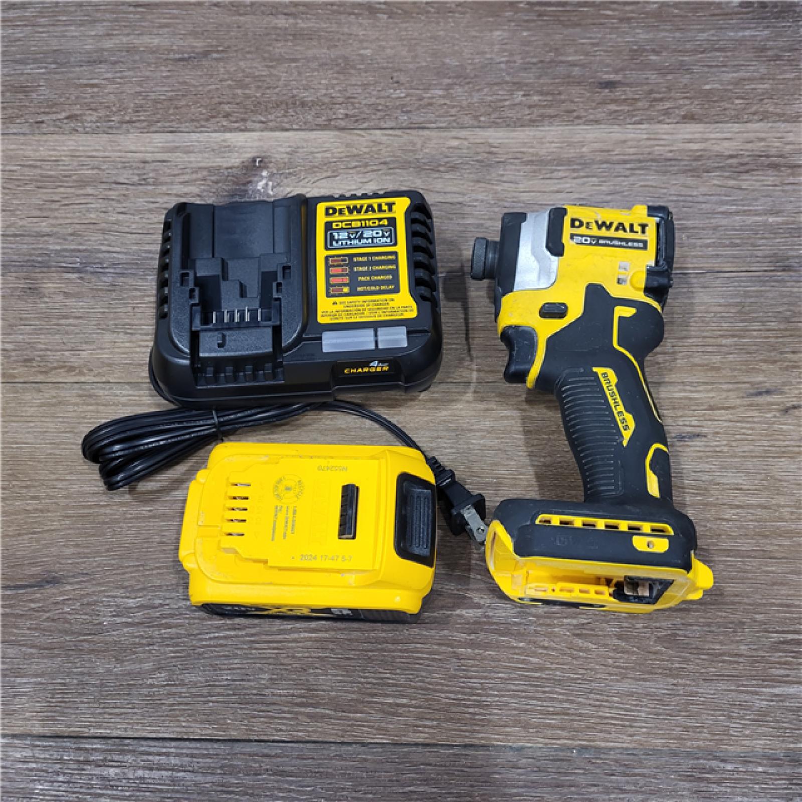 AS-IS ATOMIC 20V MAX Lithium-Ion Cordless 1/4 in. Brushless Impact Driver Kit, 5 Ah Battery, Charger, and Bag