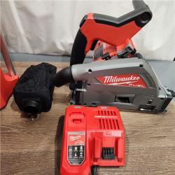 AS-IS Milwaukee 2831-21 M18 FUEL 18-Volt Lithium-Ion Brushless Cordless 6-1/2 in. Plunge Track Saw PACKOUT Kit with One 6.0 Ah Battery