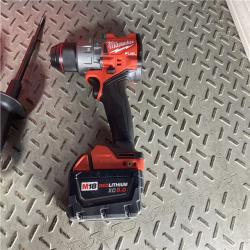 HOUSTON LOCATION - AS-IFMilwaukee 2904-22 Hammer Drill Driver Kit with Batteries  Charger & Tool Case  Red