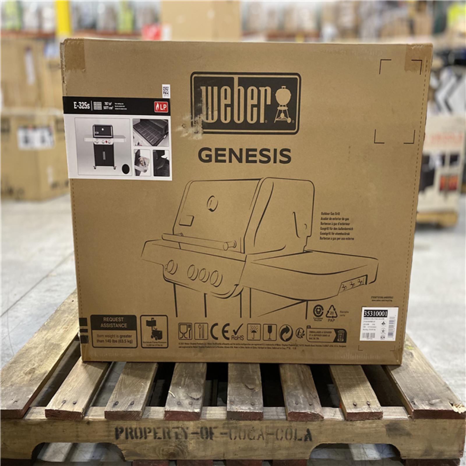 DALLAS LOCATION -NEW!-Weber Genesis E-325s 3-Burner Liquid Propane Gas Grill in Black with Built-In Thermometer