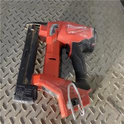 Houston location AS-IS MILWAUKEE M18 FUEL 18-Volt Lithium-Ion Brushless Cordless 18-Gauge 1/4 in. Narrow Crown Stapler (Tool-Only)