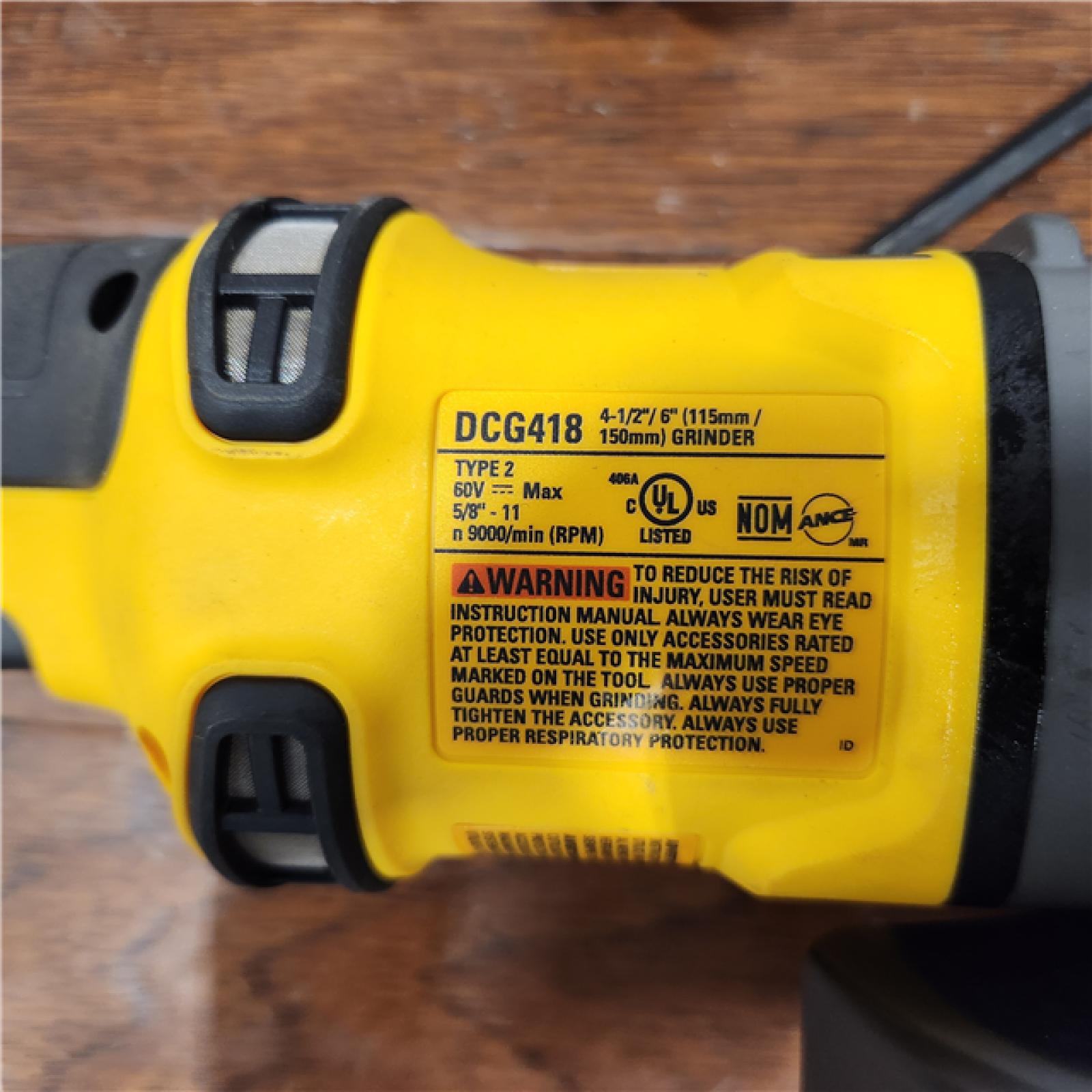 AS-IS DeWalt FLEXVOLT 60V MAX Cordless Grinder  4.5 - 6   9000 RPM  1 EA (115-DCG418B)