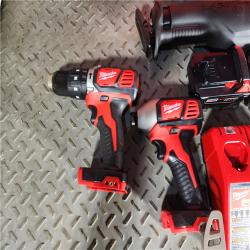 HOUSTON LOCATION - AS-IS (APPEARS LIKE NEW) M18 18V Lithium-Ion Cordless Combo Tool Kit with Two 3.0Ah Batteries, 1-Charger, 1-Tool Bag (4-Tool)