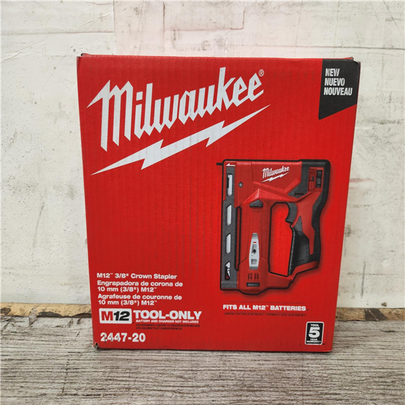 Phoenix Location NEW Milwaukee M12 12-Volt Lithium-Ion Cordless 3/8 in. Crown Stapler (Tool-Only)