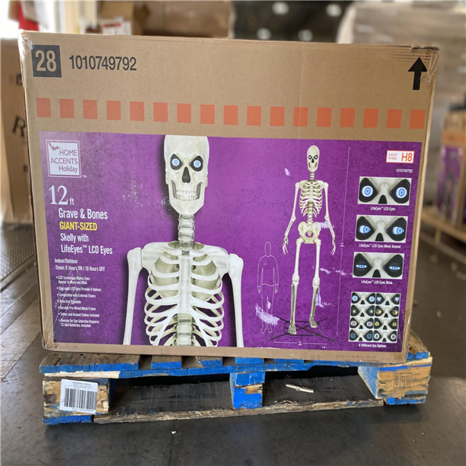 DALLAS LOCATION - Home Accents Holiday 12 ft. Giant-Sized Skelly