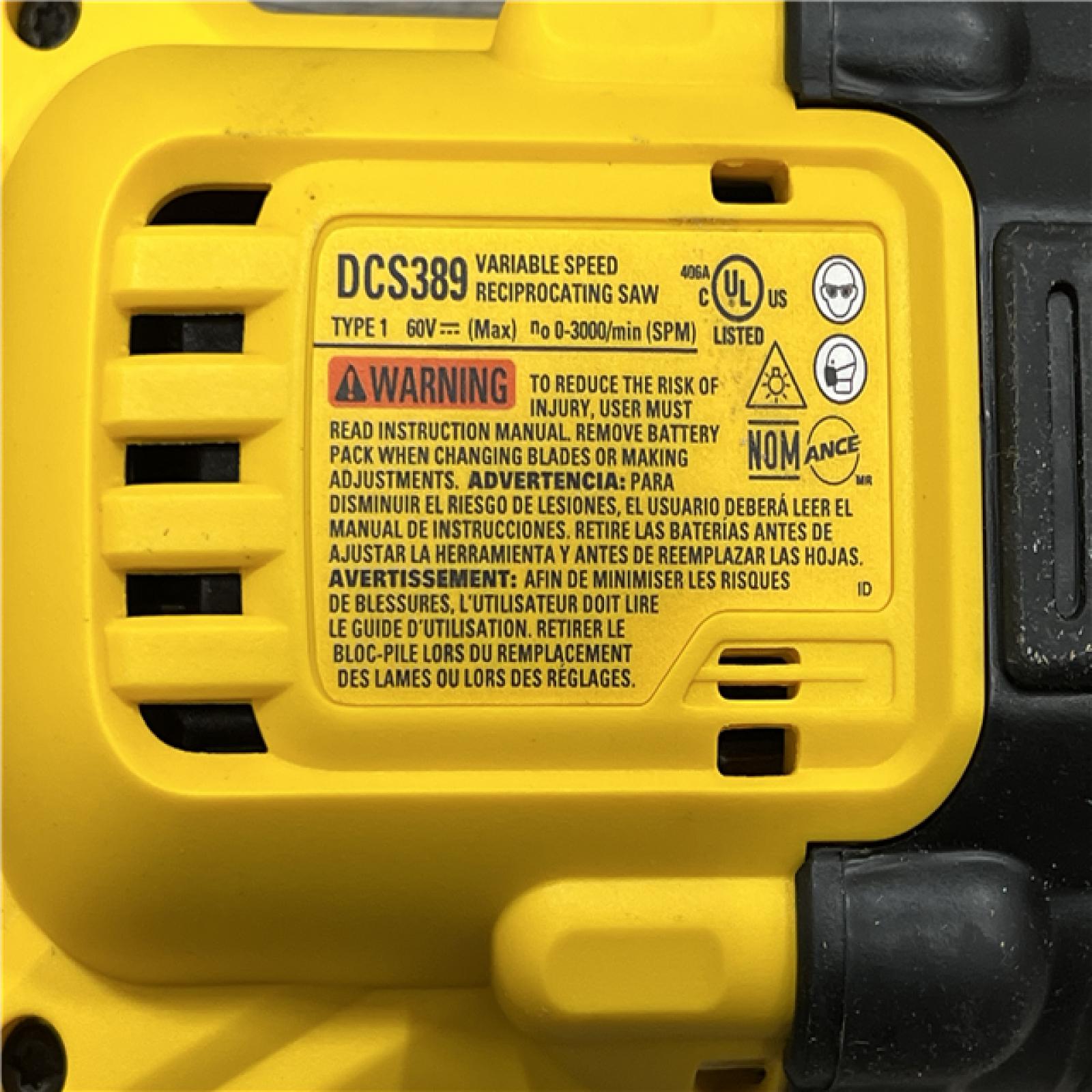 AS-IS DeWalt DCS389B FLEXVOLT 60V MAX Cordless Brushless Reciprocating Saw (Tool-Only)