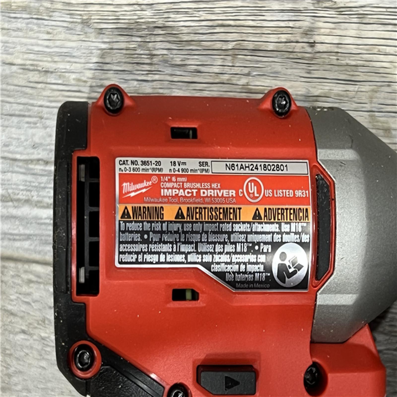 AS-IS MILWAUKEE M18 18-Volt Lithium-Ion Brushless Cordless Combo Kit (4-Tool) with 2-Batteries, 1-Charger and Tool Bag