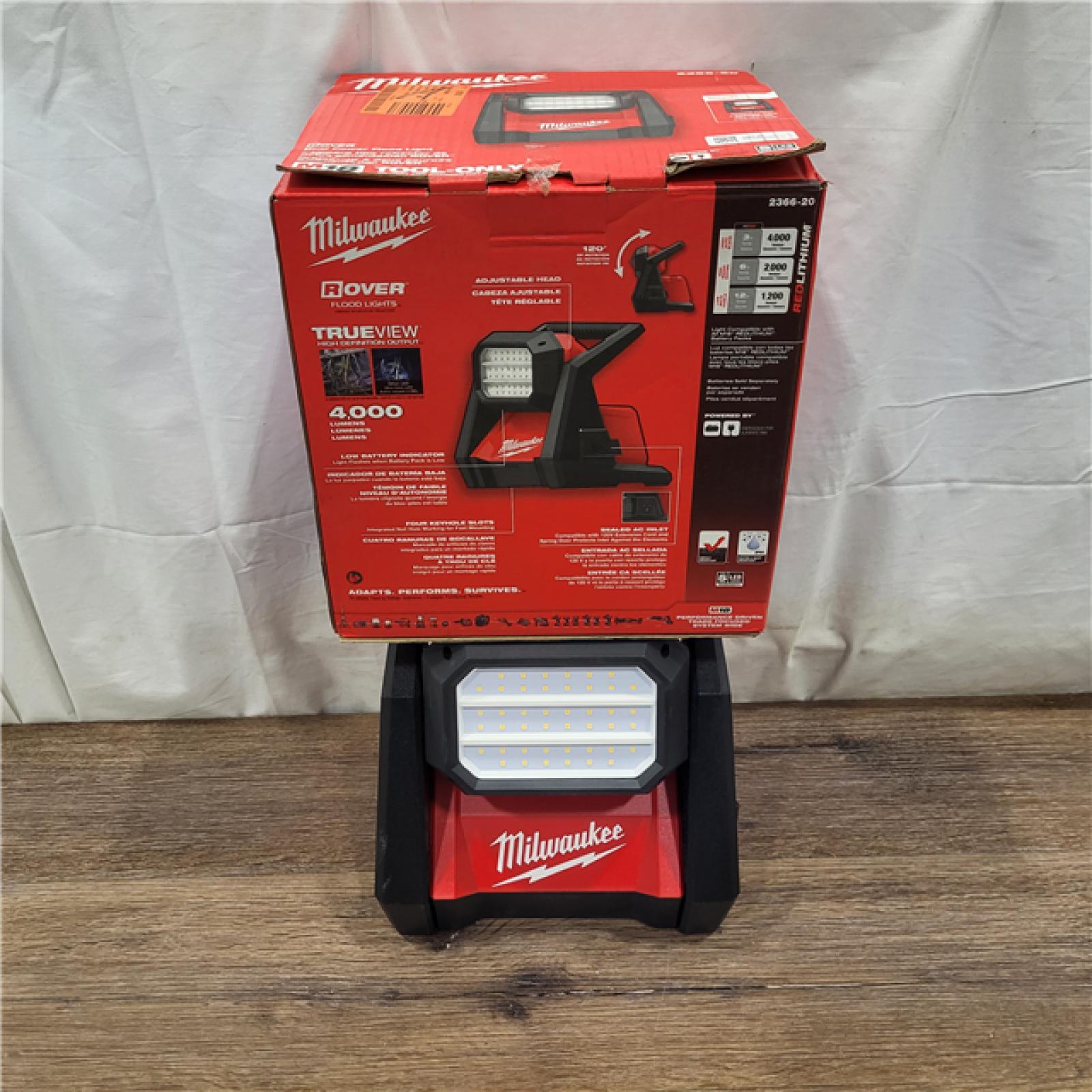 AS-IS Milwaukee M18 Cordless 4000 Lumens ROVER LED AC/DC Flood Light (Tool-Only)