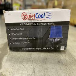 DALLAS LOCATION -  QuietCool 40-Watt Hybrid Solar/Electric Powered Roof Mount Attic Fan with Included Inverter for Nighttime Cooling