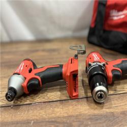 AS-IS M18 18-Volt Lithium-Ion Brushless Cordless Compact Hammer Drill/Impact Combo Kit (2-Tool) with (2) Batteries, Bag