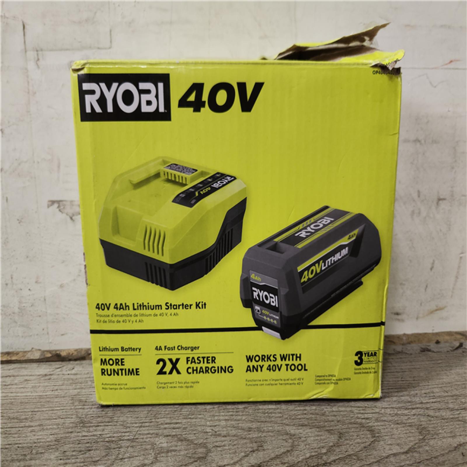 Phoenix Location RYOBI 40V Lithium-Ion 4.0 Ah Battery and Fast Charger Kit