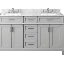 DALLAS LOCATION - Talmore 60 in W x 22 in D x 35 in H Double Sink Bath Vanity in Sky Grey (2 UNITS)