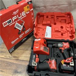 AS-IS Milwaukee M18 FUEL 18V Lithium-Ion Brushless Cordless Hammer Drill and Impact Driver Combo Kit (2-Tool) with 2 Batteries