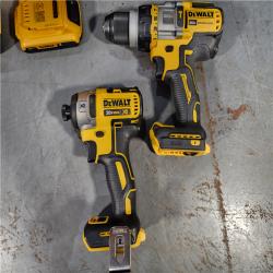 HOUSTON LOCATION - AS-IS DEWALT 20V MAX Cordless Brushless Hammer Drill/Driver 2 Tool Combo Kit with FLEXVOLT ADVANTAGE