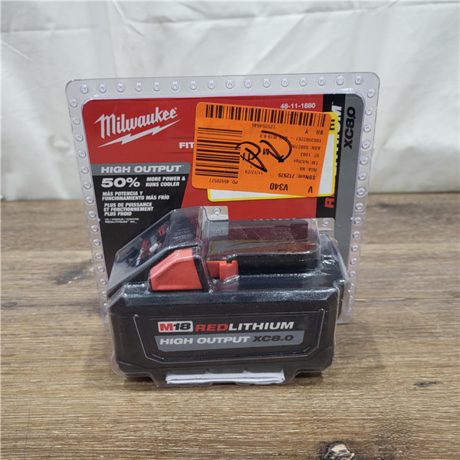 NEW! Milwaukee M18 18-Volt Lithium-Ion HIGH OUTPUT XC 8.0Ah Battery