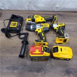 AS-IS DEWALT 20-Volt Lithium-Ion Cordless 3-Tool Combo Kit with FLEXVOLT 9 Ah and 20V 6 Ah Batteries and Charger