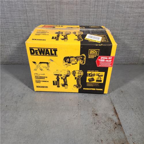 HOUSTON LOCATION - AS-IS (APPEARS LIKE NEW) DEWALT 20-Volt Lithium-Ion Cordless 3-Tool Combo Kit with FLEXVOLT 9 Ah and 20V 6 Ah Batteries and Charger