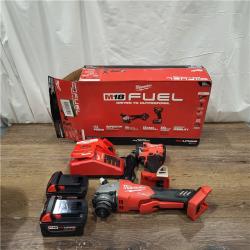 AS-IS M18 FUEL 18V Lithium-Ion Brushless Cordless Grinder & 3/8 in. Impact Wrench Combo Kit (2-Tool) W/ Two 5Ah Batteries