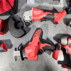 HOUSTON LOCATION - AS-IS MILWAUKEE 7 TOOL COMBO KIT W/ (2) 5.0 AH BATTERY, (2) CARRYING BAG & CHARGER