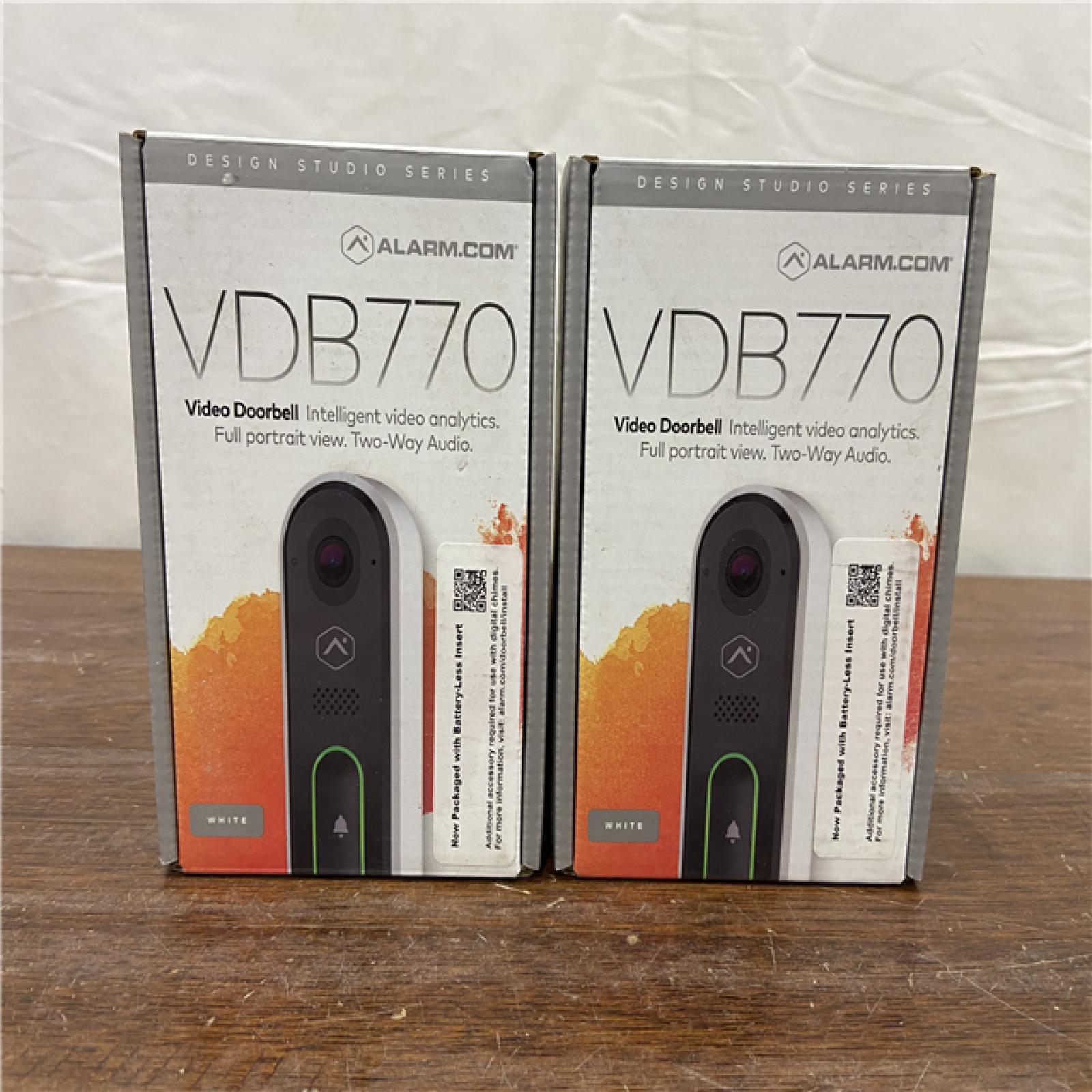 NEW! Alarm.com Video DoorBell VDB770 1440p  - White ( 2 PACK )