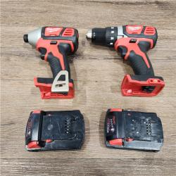 AS-IS Milwaukee M18 18V Cordless Brushed 2 Tool Drill/Driver and Impact Driver Kit