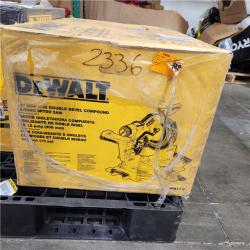 Dallas Location - NEW- DEWALT 15 Amp Corded 12 in. Double Bevel Sliding Compound Miter Saw, Blade Wrench and Material Clamp