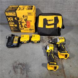 HOUSTON LOCATION - AS-IS (APPEARS LIKE NEW) DEWALT 20V MAX XR Hammer Drill and ATOMIC Impact Driver 2 Tool Cordless Combo Kit with (2) 4.0Ah Batteries, Charger, and Bag