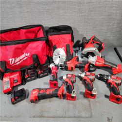 HOUSTON LOCATION - AS-IS M18 18V Lithium-Ion Cordless Combo Kit (8-Tool) with (3) Batteries, Charger and (2) Tool Bags