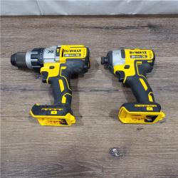 AS-IS DEWALT  20V MAX XR Cordless Brushless Hammer Drill/Impact 2 Tool Combo Kit with (2) 20V 4.0Ah Batteries and Charger