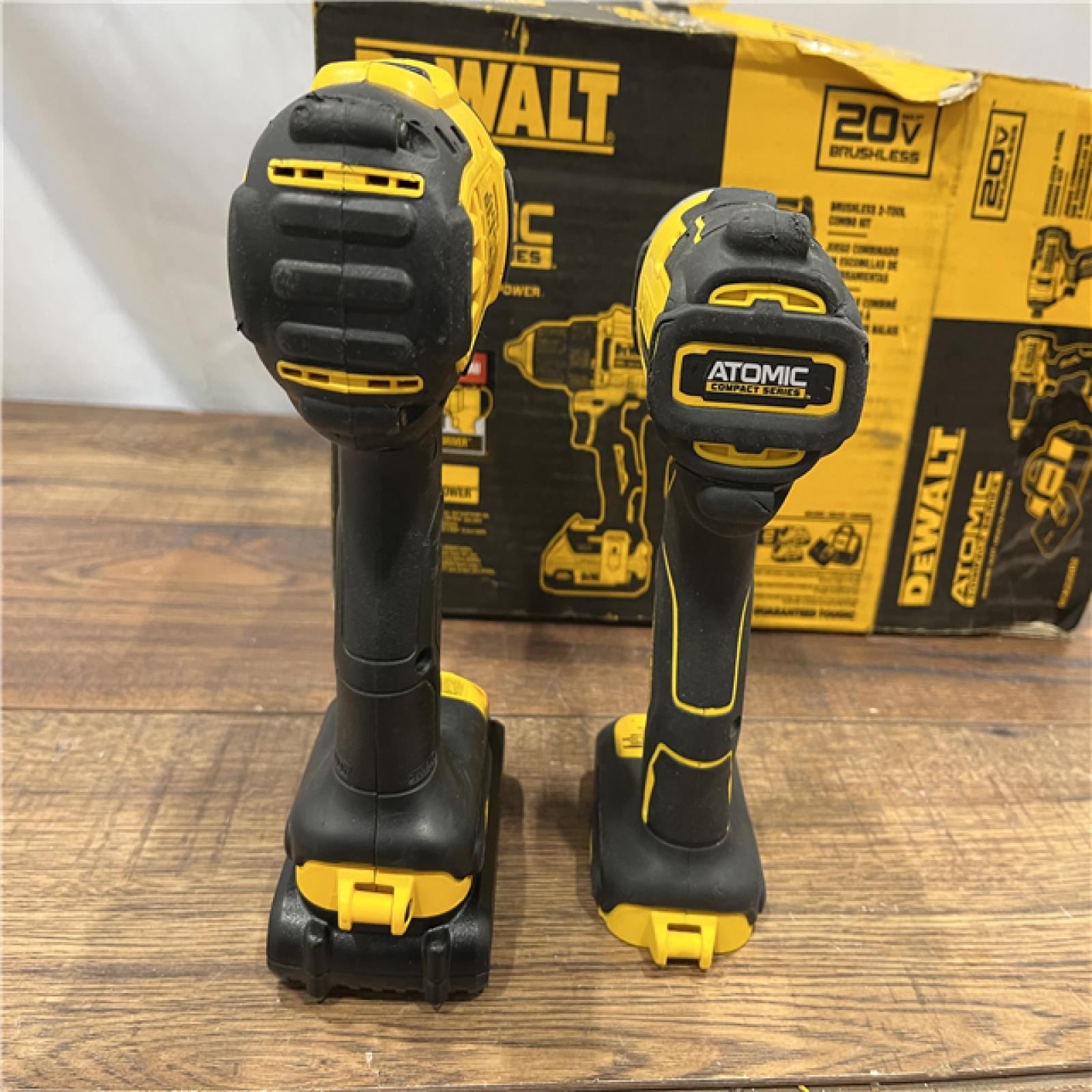 AS IS DEWALT ATOMIC 20-Volt MAX Lithium-Ion Cordless Combo Kit (2-Tool) with (2) 2.0Ah Batteries, Charger and Bag