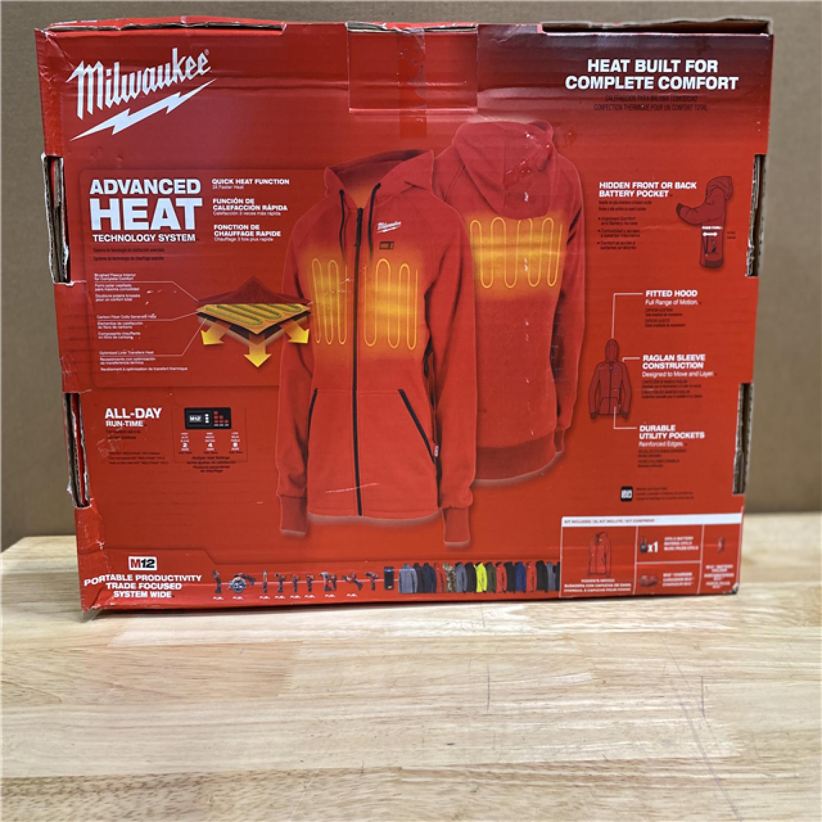 NEW! - Milwaukee Women's X-Small M12 12-Volt Lithium-Ion Cordless Gray Heated Jacket Hoodie Kit with (1) 2.0 Ah Battery and Charger