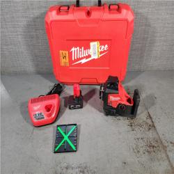 HOUSTON LOCATION - AS-IS Milwaukee-3632-21 M12 Green Beam Laser 360Â° 3-Plane Kit