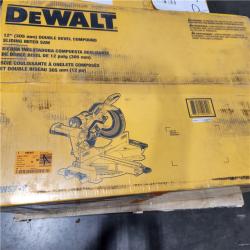 Dallas Location - NEW- Best Seller Tool Savings DEWALT 15 Amp Corded 12 in. Double Bevel Sliding Compound Miter Saw, Blade Wrench and Material Clamp