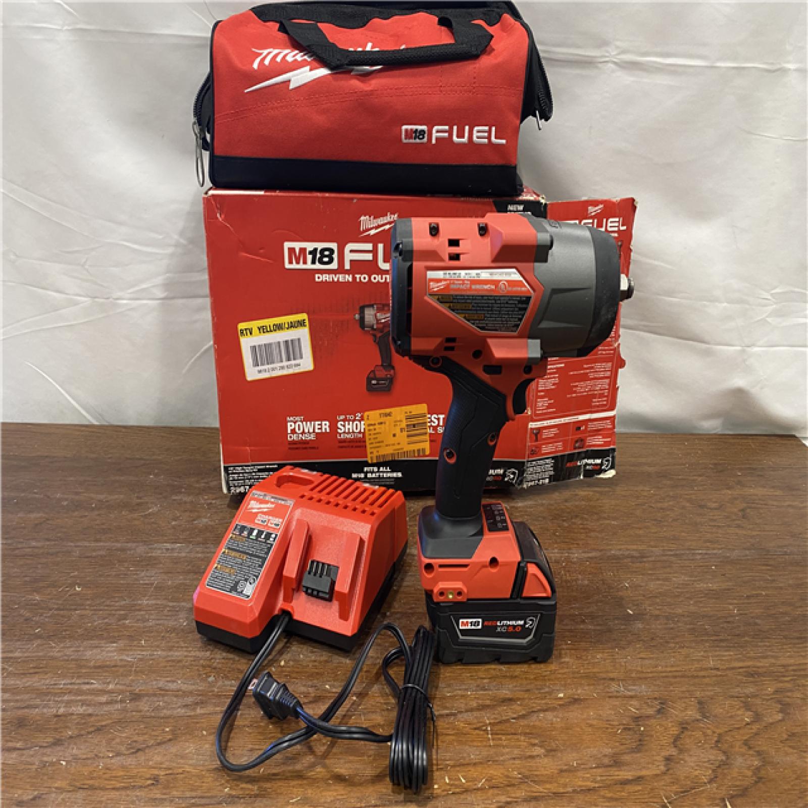 AS-IS Milwaukee M18 1/2 in. Cordless Brushless High Torque Impact Wrench Kit (Battery & Charger)