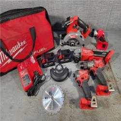 HOUSTON LOCATION - AS-IS Milwaukee 5 Tool Combo Kit W/ (2) Battery & Charger