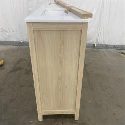 Houston Location - AS-IS Beaufort 60in. Light Birch Wood Bathroom Vanity