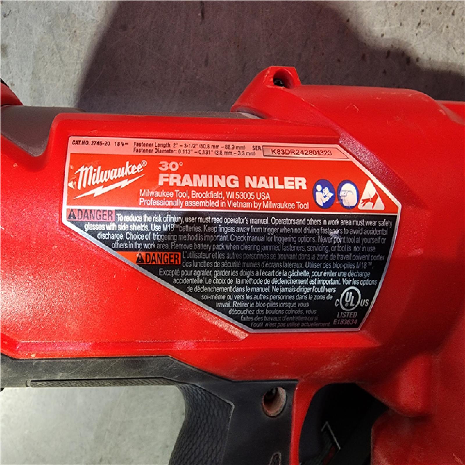 HOUSTON LOCATION - AS-IS M18 FUEL 3-1/2 in. 18-Volt 30-Degree Lithium-Ion Brushless Cordless Framing Nailer (Tool-Only)