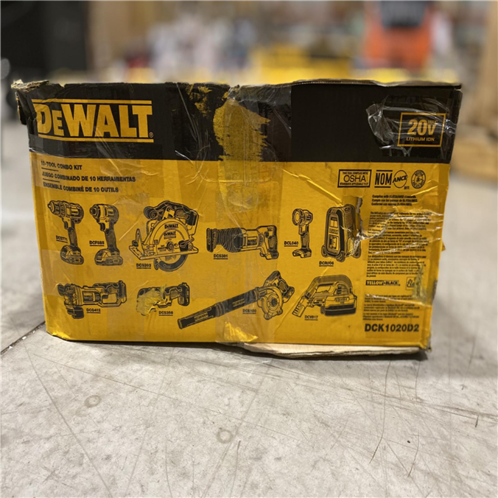 DALLAS LOCATION - NEW! DEWALT 20V MAX Cordless 10 Tool Combo Kit with (2) 20V 2.0Ah Batteries, Charger, and Bag