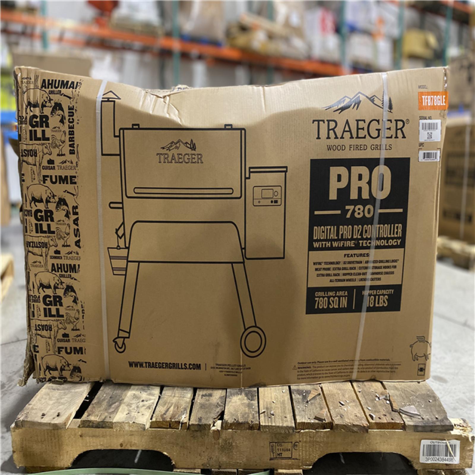 DALLAS LOCATION - Traeger Pro 780 Wifi Pellet Grill and Smoker in Black