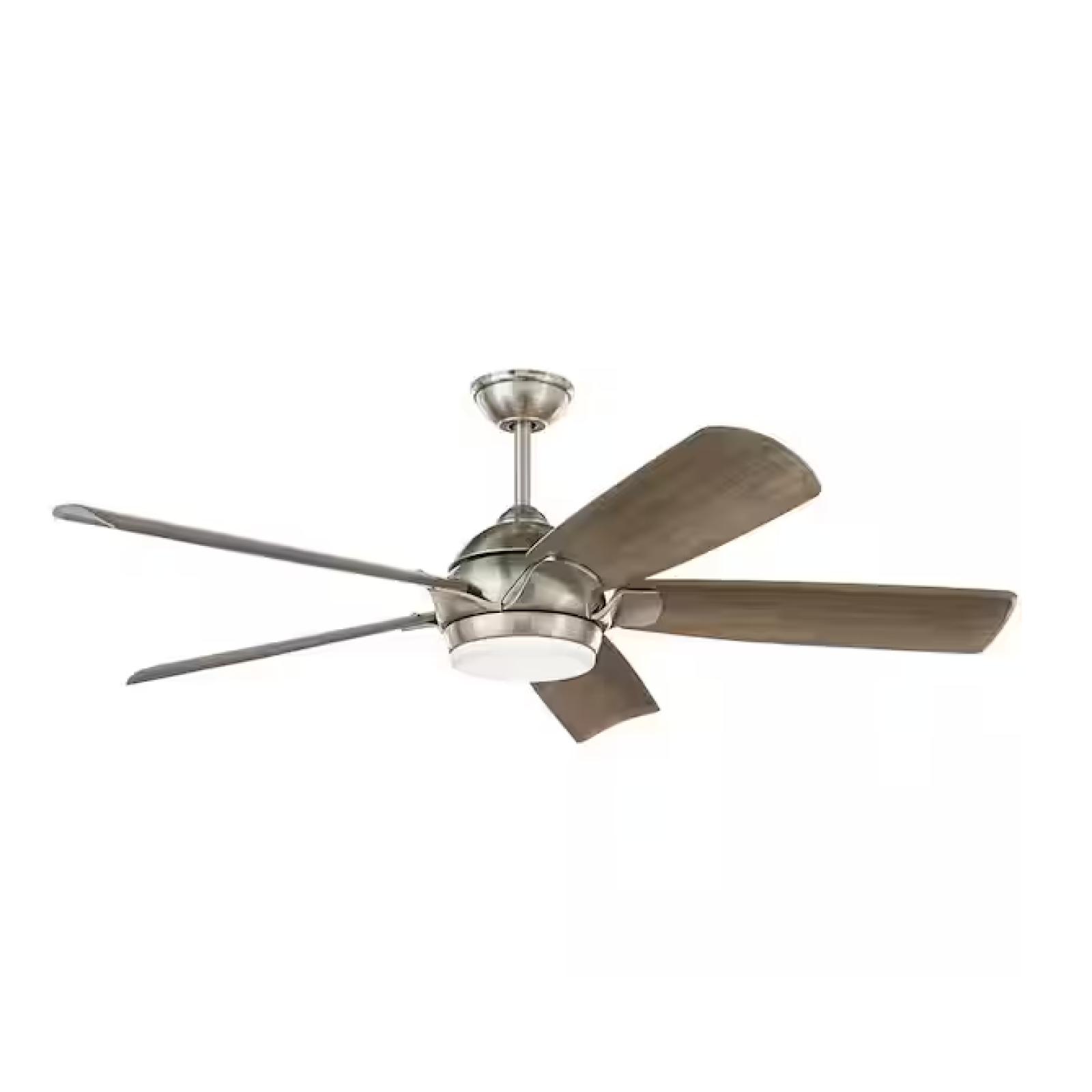 DALLAS LOCATION - Home Decorators Collection Camrose 60 in. Integrated Color LED Brushed Nickel Ceiling Fan with Light Kit and Remote Color Changing PALLET - ( 20 UNITS)